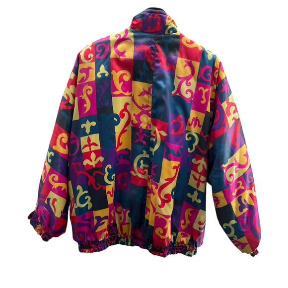 SKEA PARIS/VAIL  Y2K Winter Wear Vintage Abstact Winter Bomber Jacket Size 12 - Picture 3 of 13